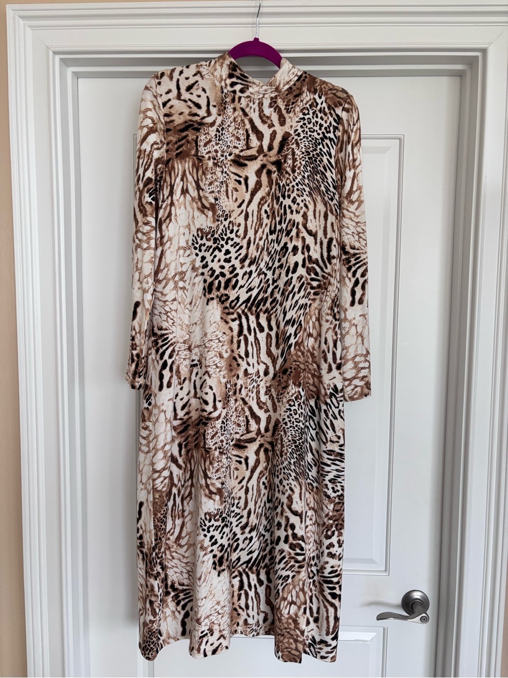 Chico's Brown Animal-Print Maxi Dress